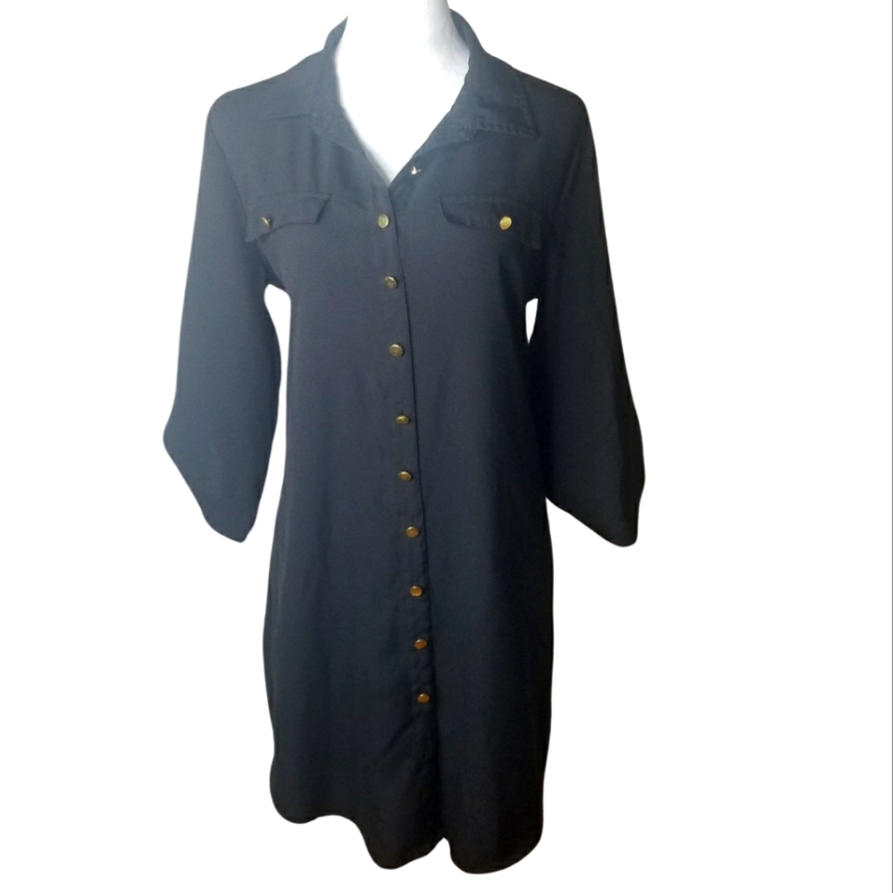 New Look Faux Pocket Button Down Dress / Tunic